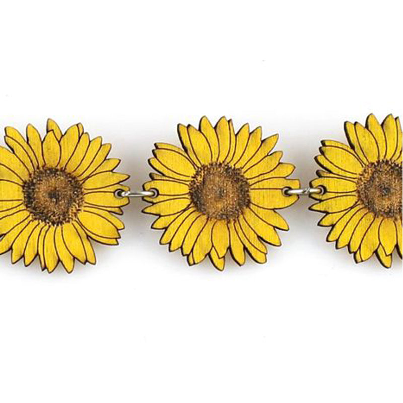 Sunflower Wooden Bracelet