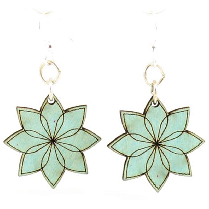 Vector Blossoms Wooden Earrings