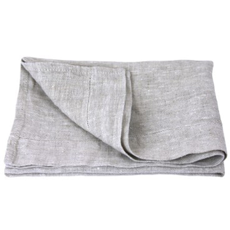 Linen Hand Towel - Stonewashed - Marine Blue White Medium Stripes - Thin  Linen