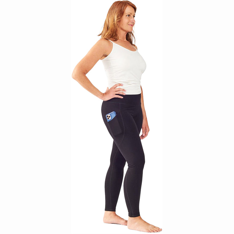 Reflex 90 Degree Women's Elastic Waist Pull On Athletic Travel Capri Pants  (Black, XL) 