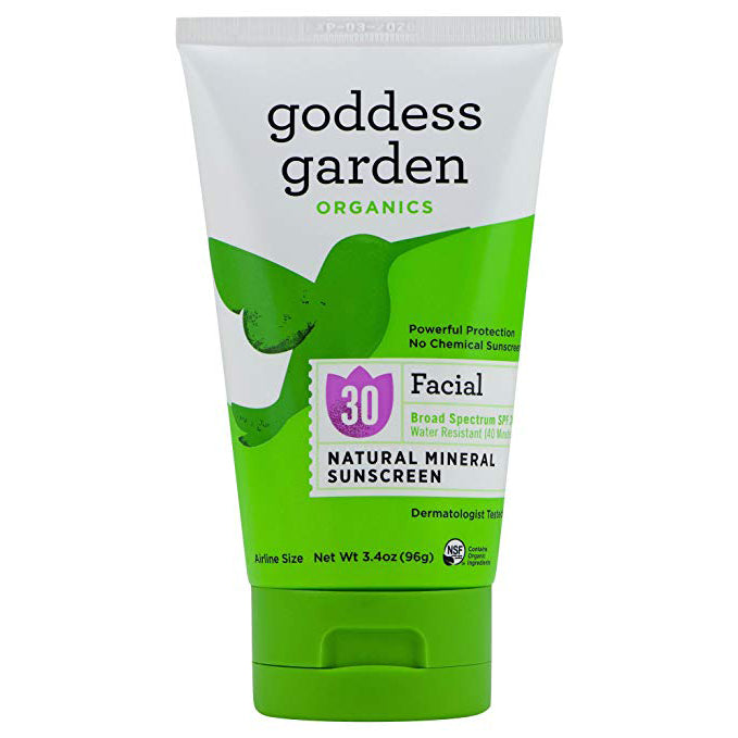 Goddess Garden Natural Facial Sunscreen SPF 30 3.4 oz EarthHero
