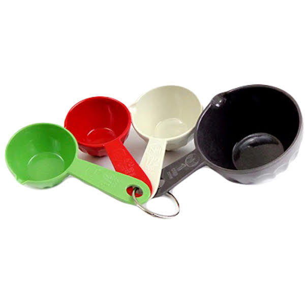 8 Pack Plastic Measuring Cups and Spoons Set with Stainless Steel Handle