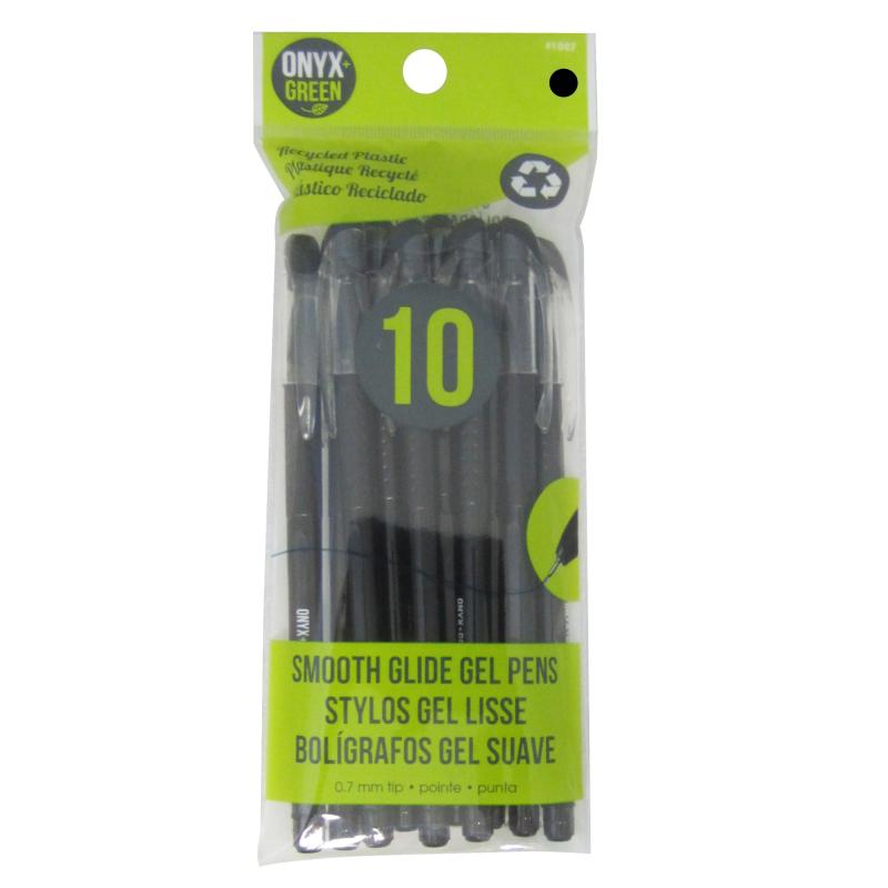 Recycled Plastic Gel Pen - Black 10pk