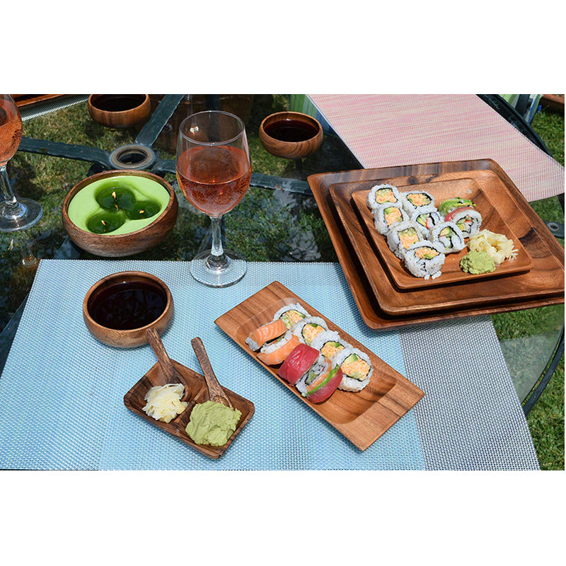 Acacia Wood Appetizer Serving Trays - 8 piece