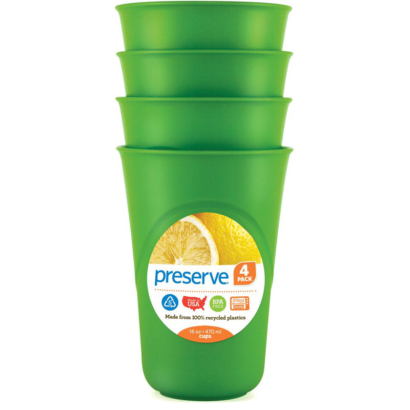 Preserve Everyday Recycled and Reusable Plastic Cups - 16oz. (4 Pk