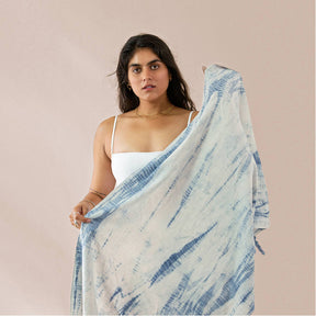 Handloomed Indigo Moon Shibori Yoga Towel
