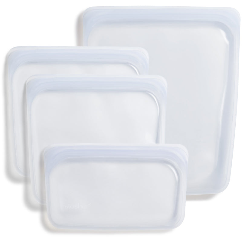 3 pack gallon size Reusable Silicone Food Storage Bags plus