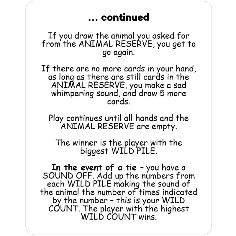 Kids Go Wild Playing Card Game