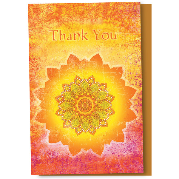Tangerine Mandala Thank You Cards 12pk