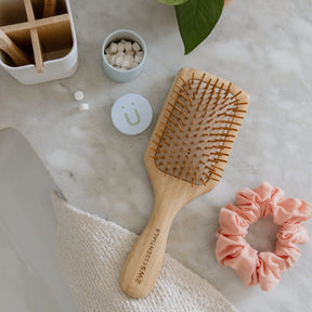 ZWS Essentials Bamboo Hair Brush - Zero Waste Hair Brush, Plastic Free, 100% Bamboo, Compostable