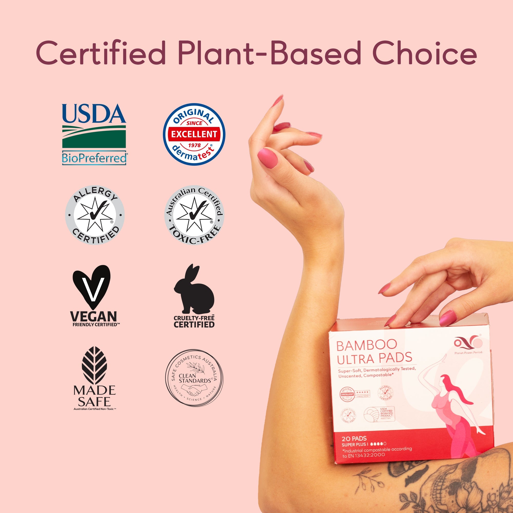 Bamboo Ultra Pads Super Plus, Overnight Period Protection