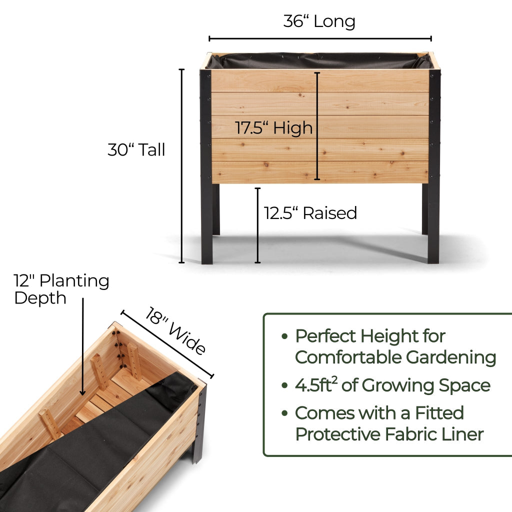 18" x 36" Raised Garden Bed - 30" TALL