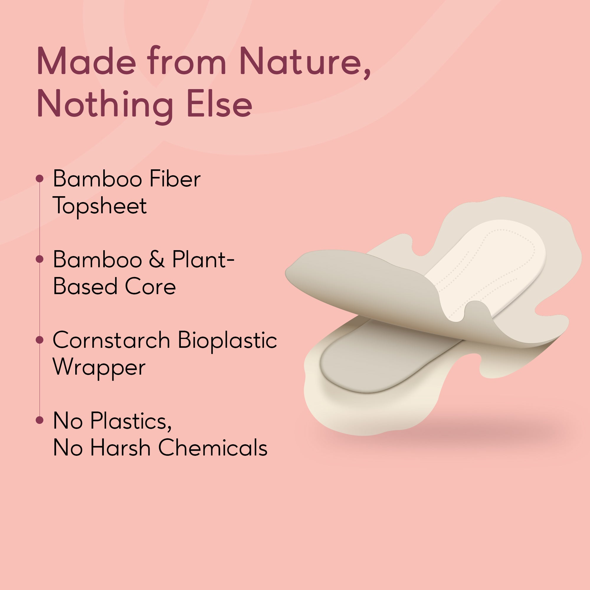 Bamboo Maxi Pads, Overnight Period Protection with Extra Coverage