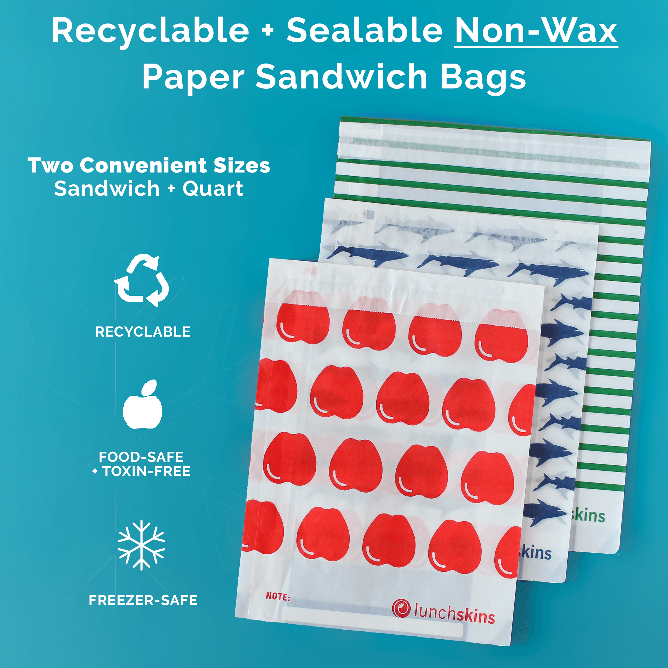 Recyclable Sandwich Bags Apple