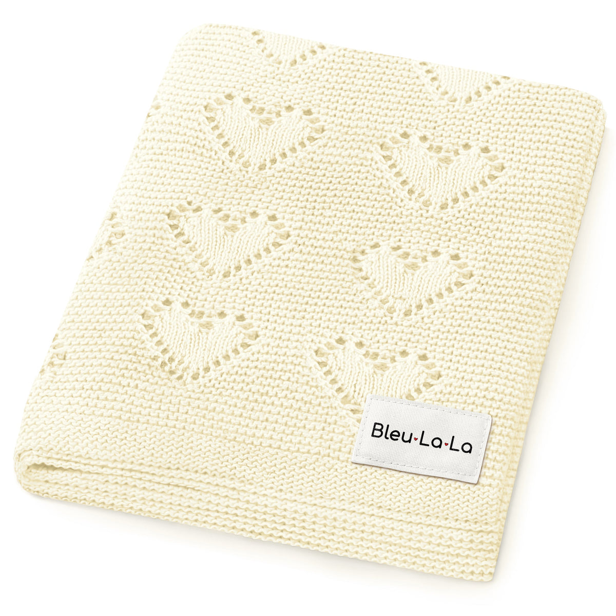 Heart Cotton Knit Baby Blanket