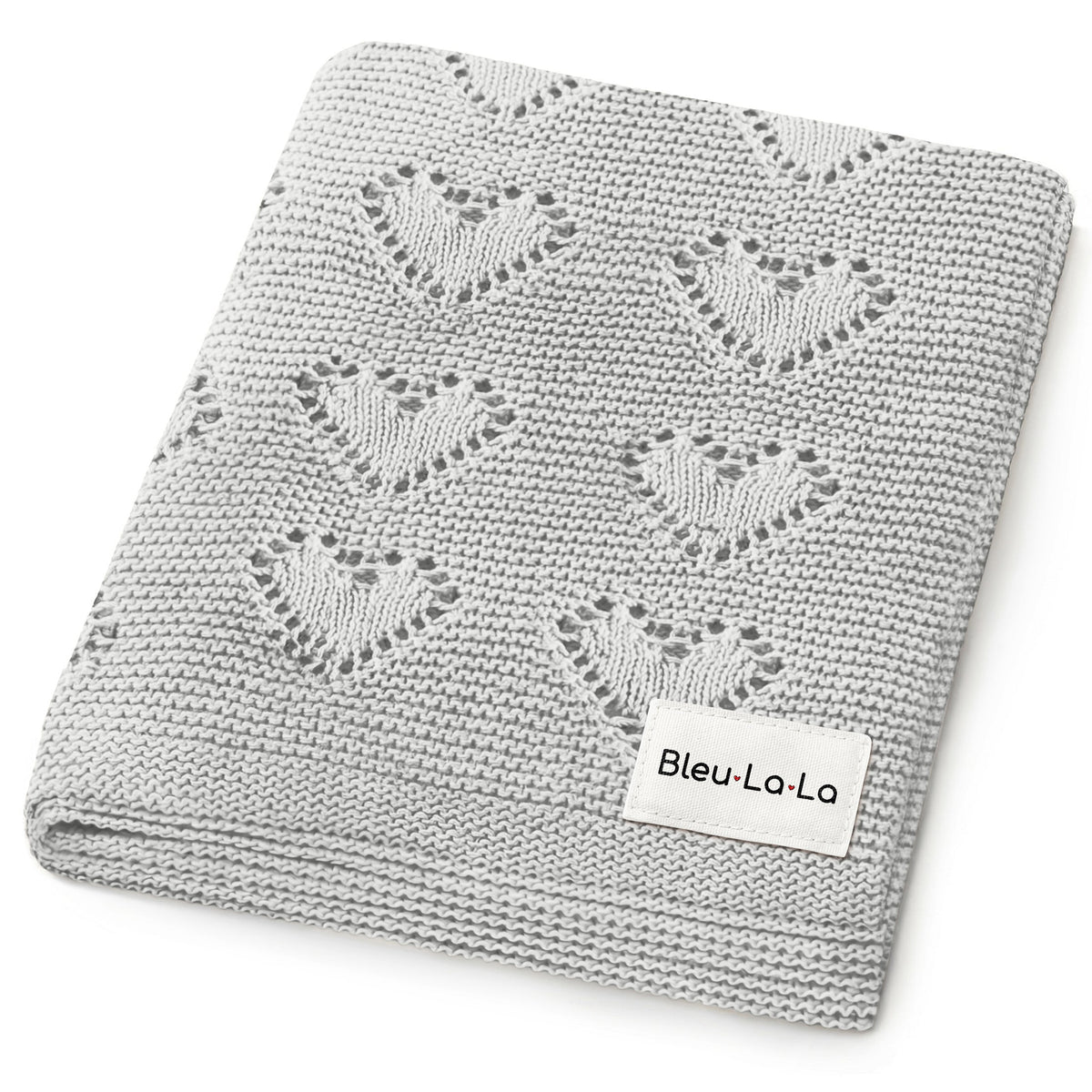 Heart Cotton Knit Baby Blanket
