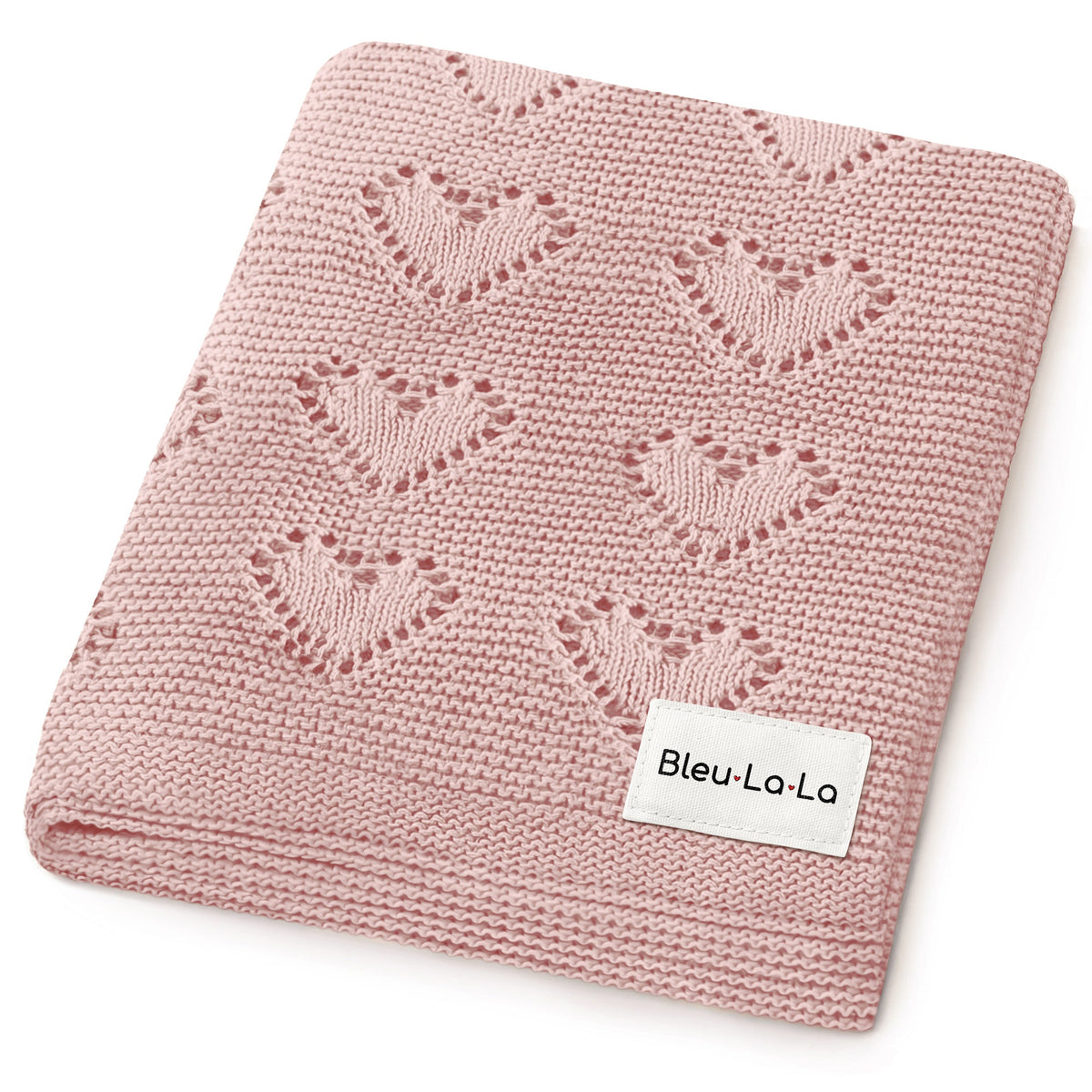 Heart Cotton Knit Baby Blanket