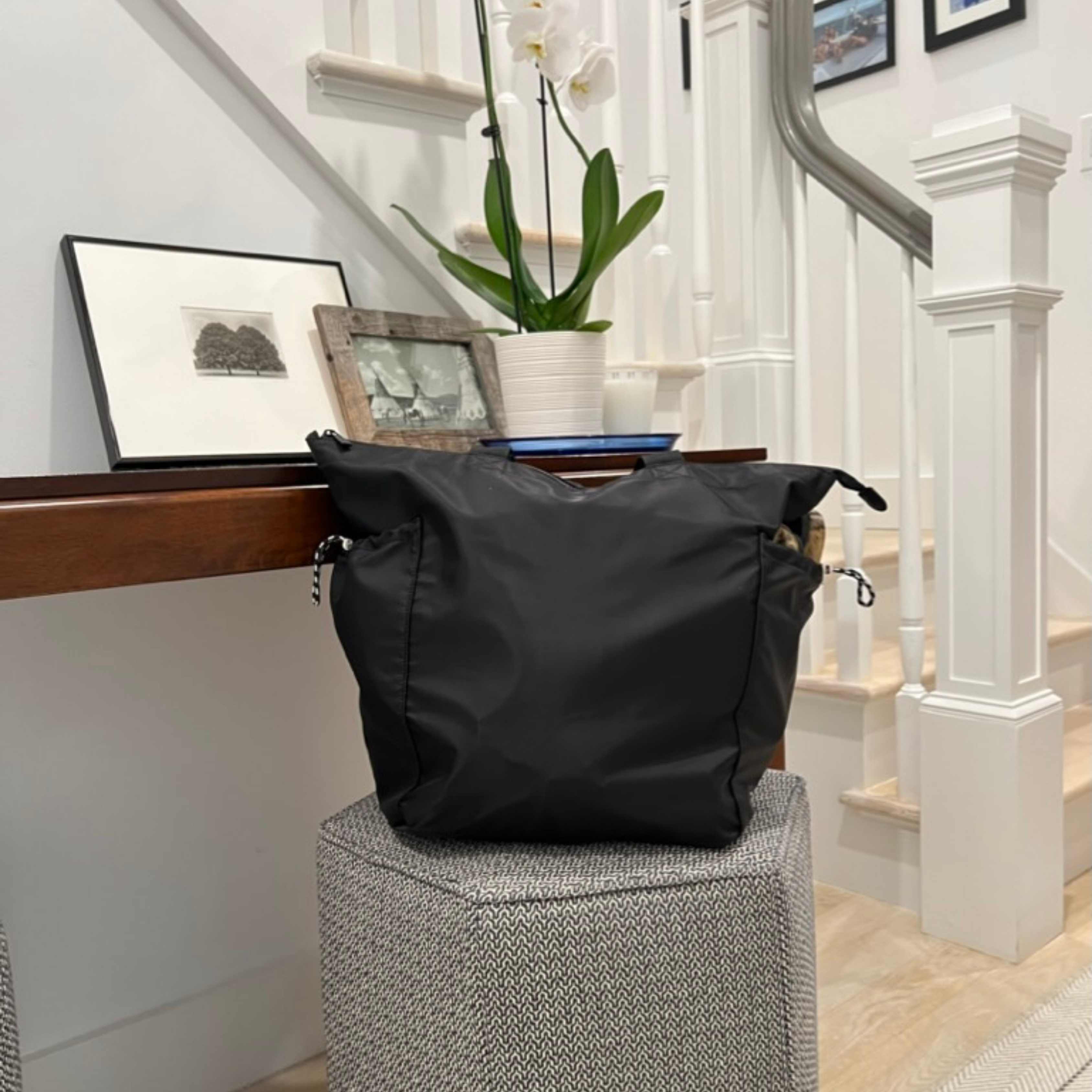 The Ripple Tote Bag Stingray Black Reusable Tote Bag