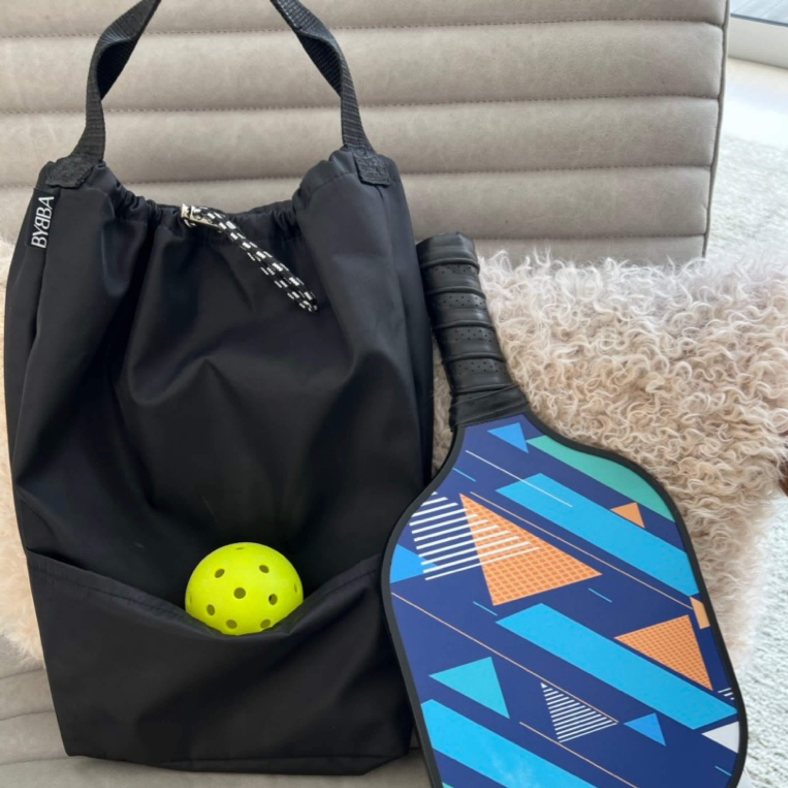 The Ripple Duo Pocket Shoe & Wine Bag Stingray Black Reusable Tote Bag