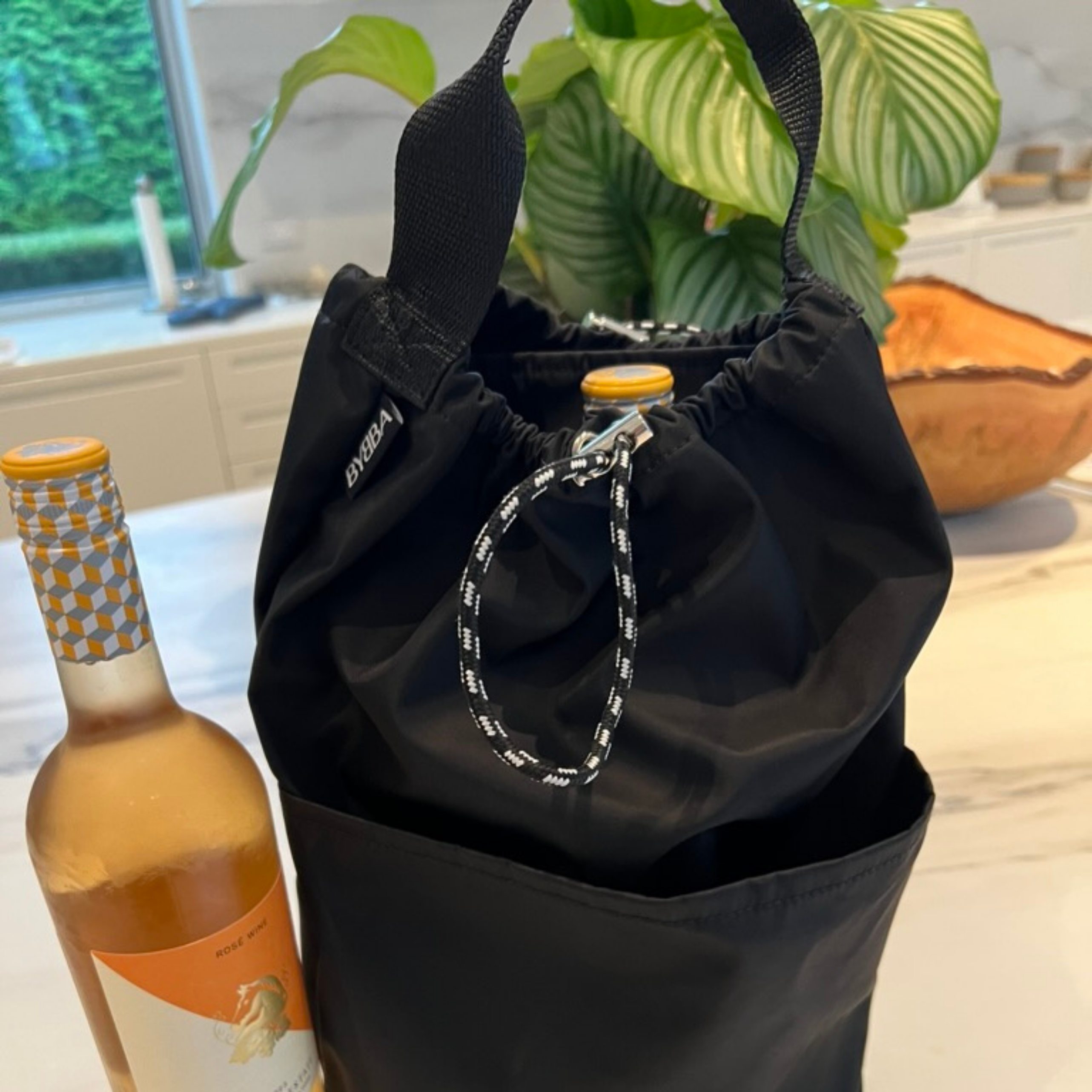 The Ripple Duo Pocket Shoe & Wine Bag Stingray Black Reusable Tote Bag