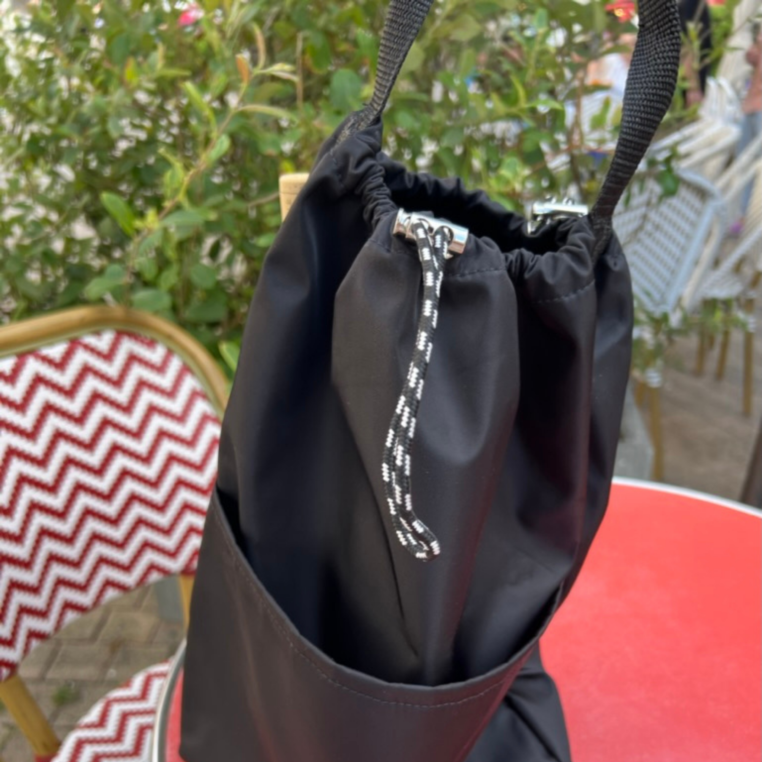 The Ripple Duo Pocket Shoe & Wine Bag Stingray Black Reusable Tote Bag