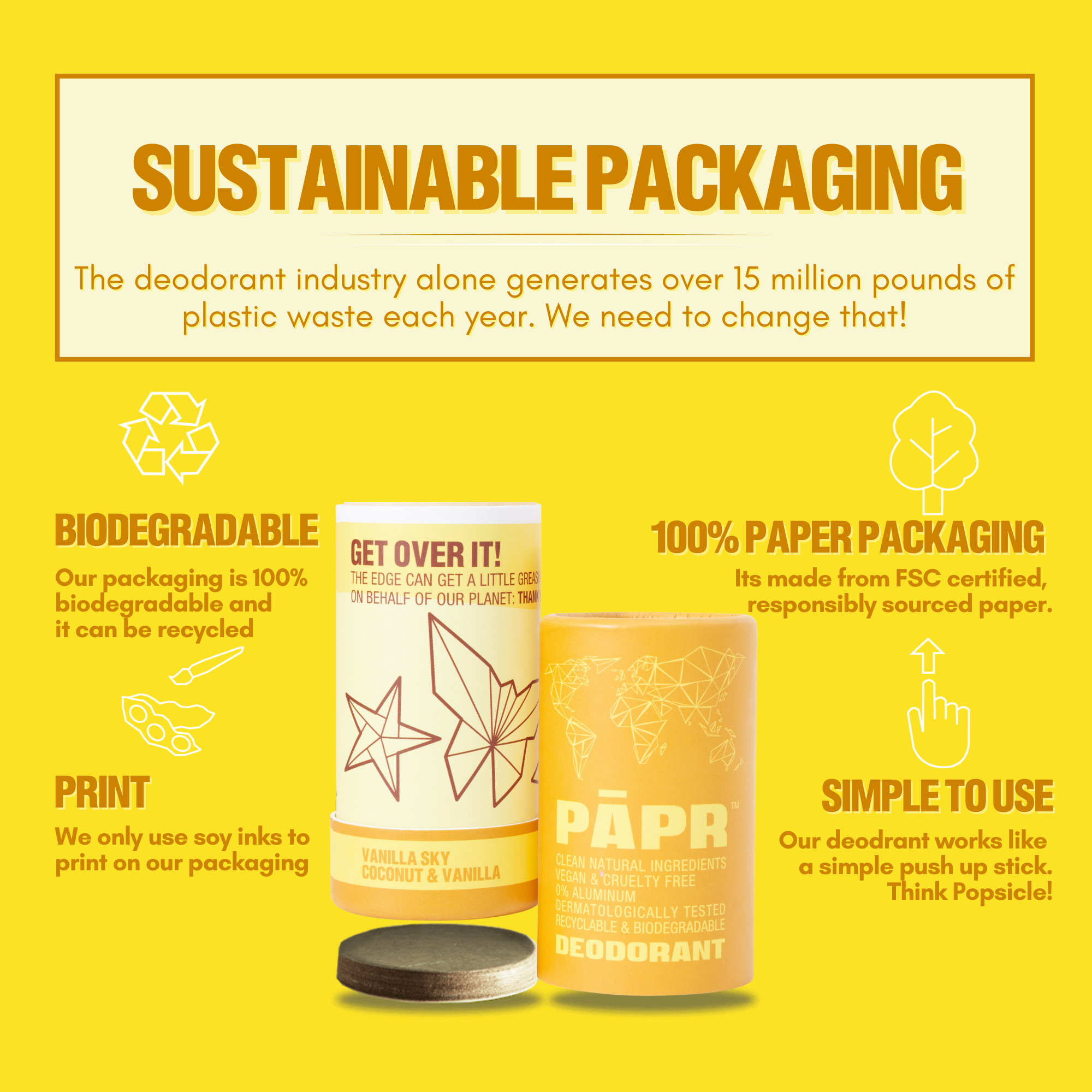 Vanilla Sky Deodorant- Vegan, Aluminum Free