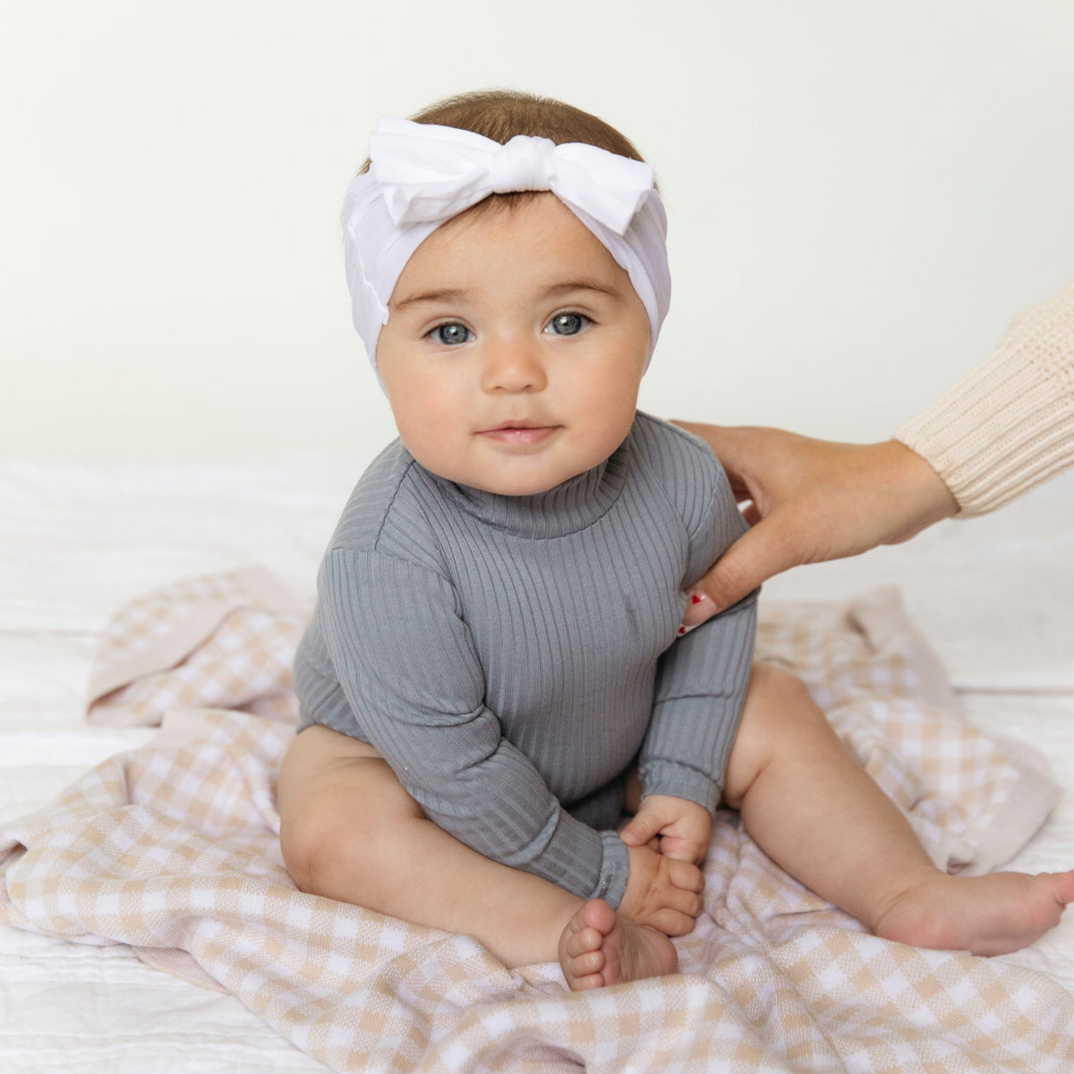 Checkered Cotton Knit Baby Blanket