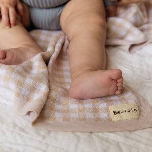 Checkered Cotton Knit Baby Blanket