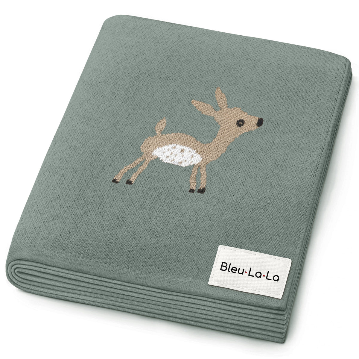 Deer Cotton Knit Baby Blanket