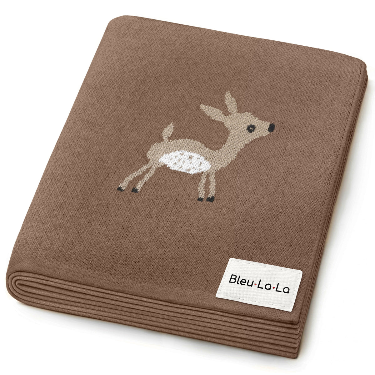Deer Cotton Knit Baby Blanket