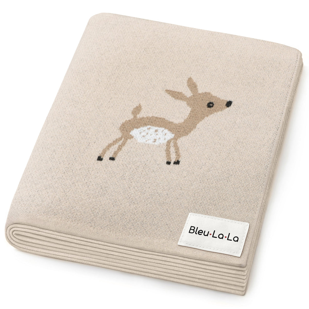 Deer Cotton Knit Baby Blanket
