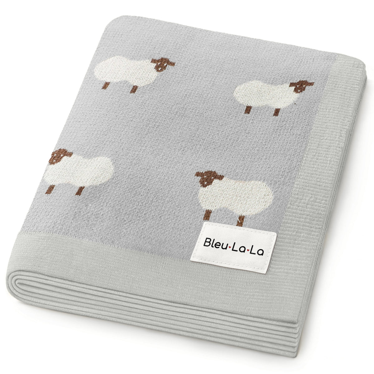Sheep Cotton Knit Baby Blanket