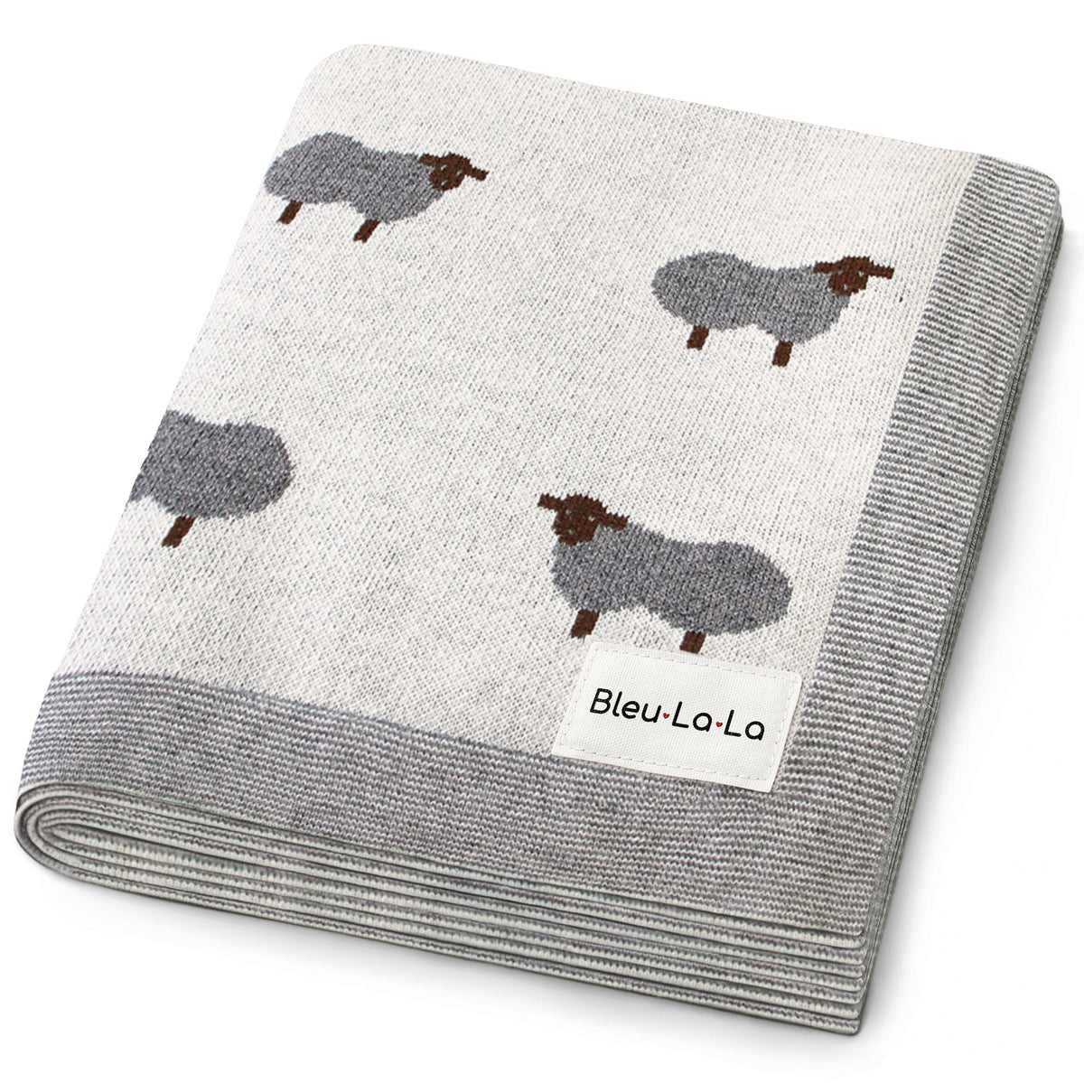 Sheep Cotton Knit Baby Blanket