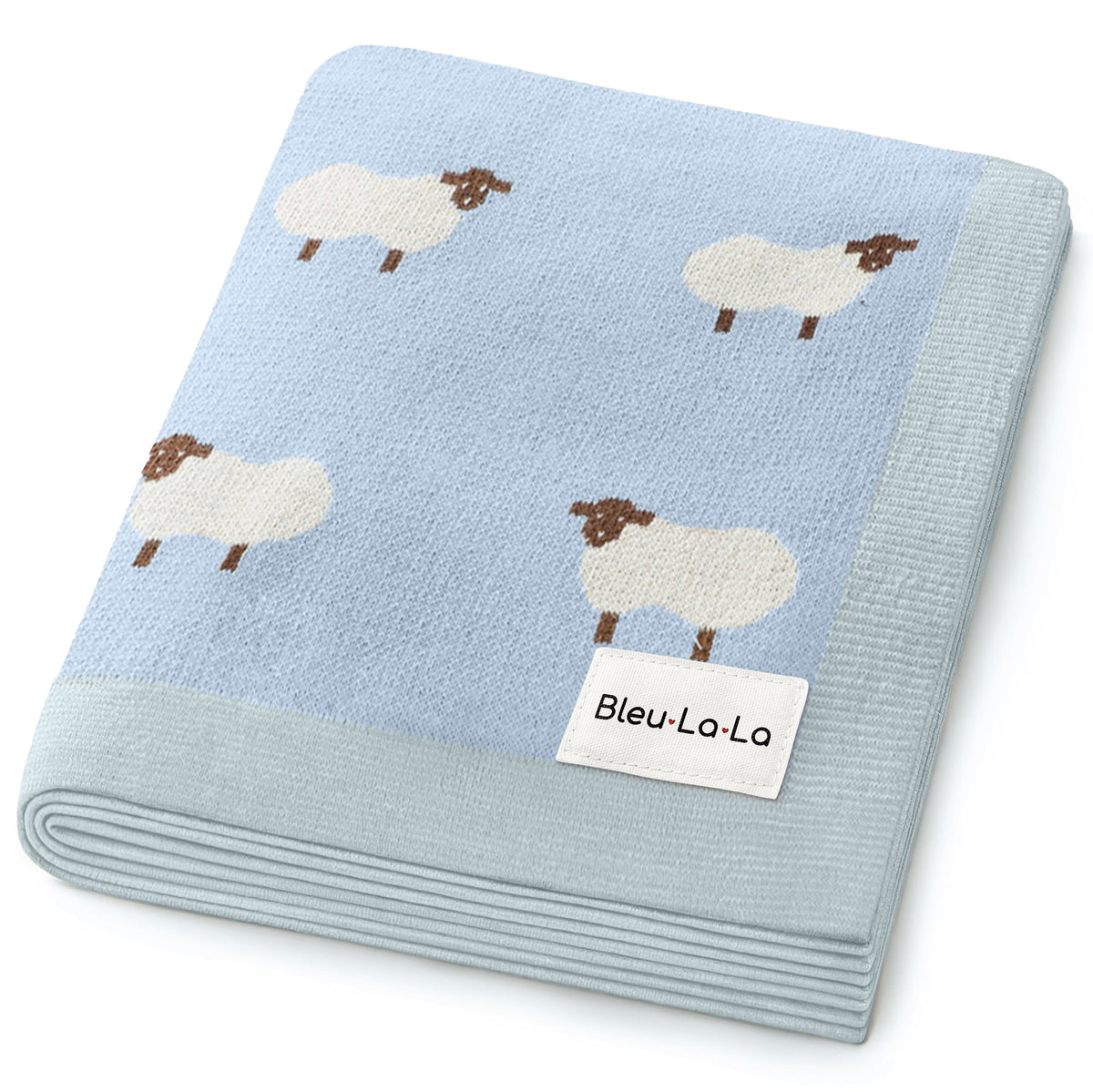 Sheep Cotton Knit Baby Blanket
