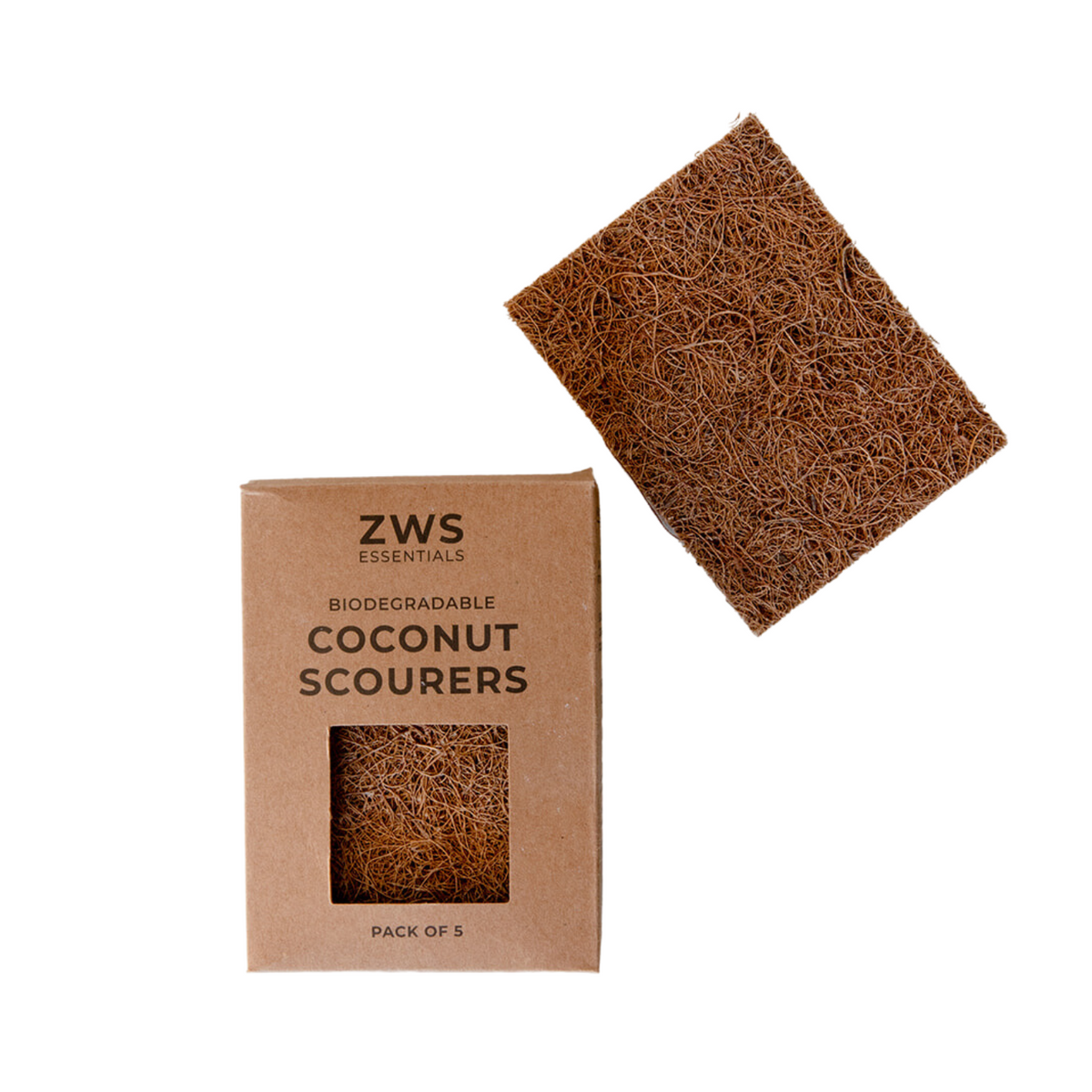 Biodegradable Coconut Kitchen Scourers- 5 Pack