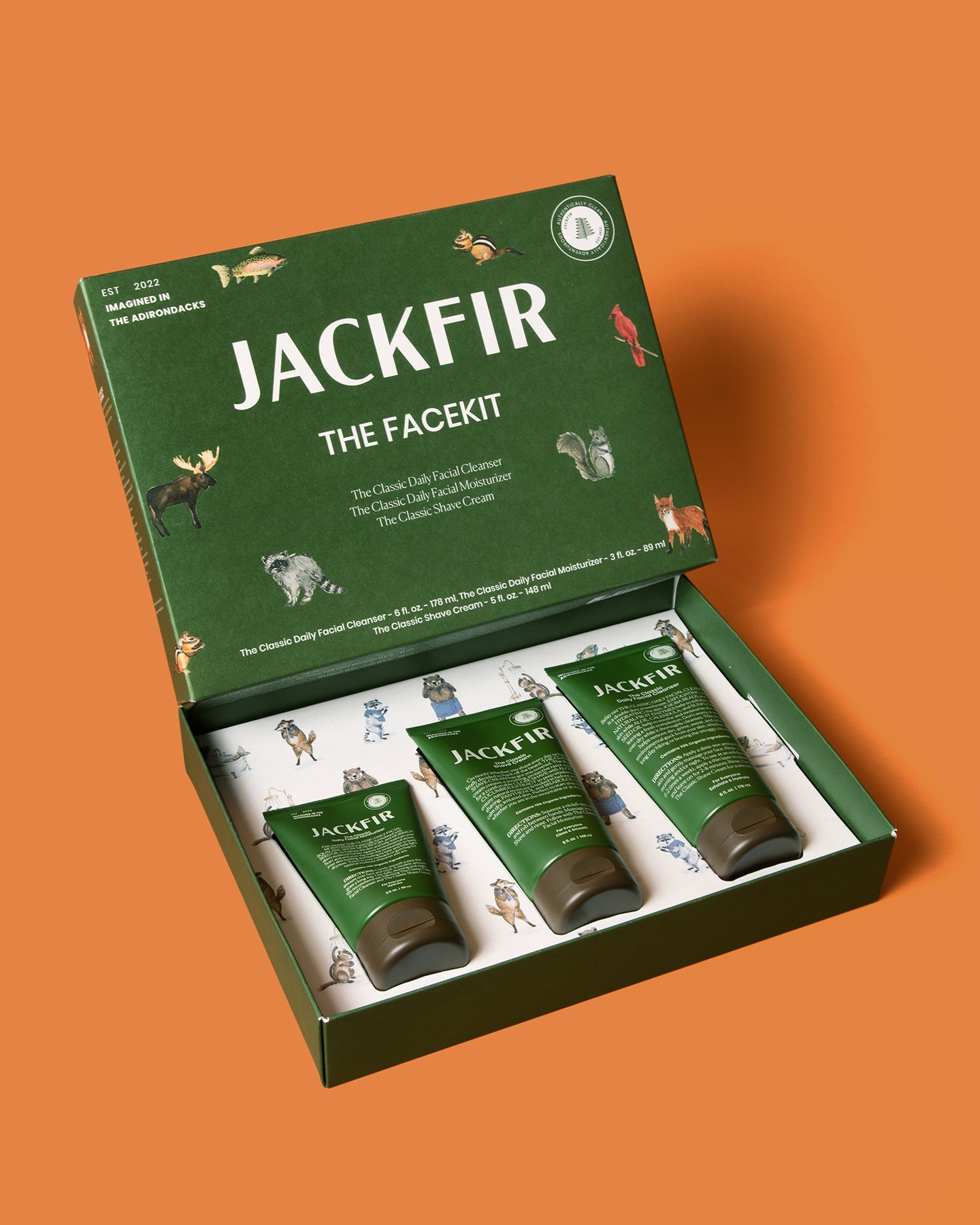 Jackfir The Facekit packaging on an orange background