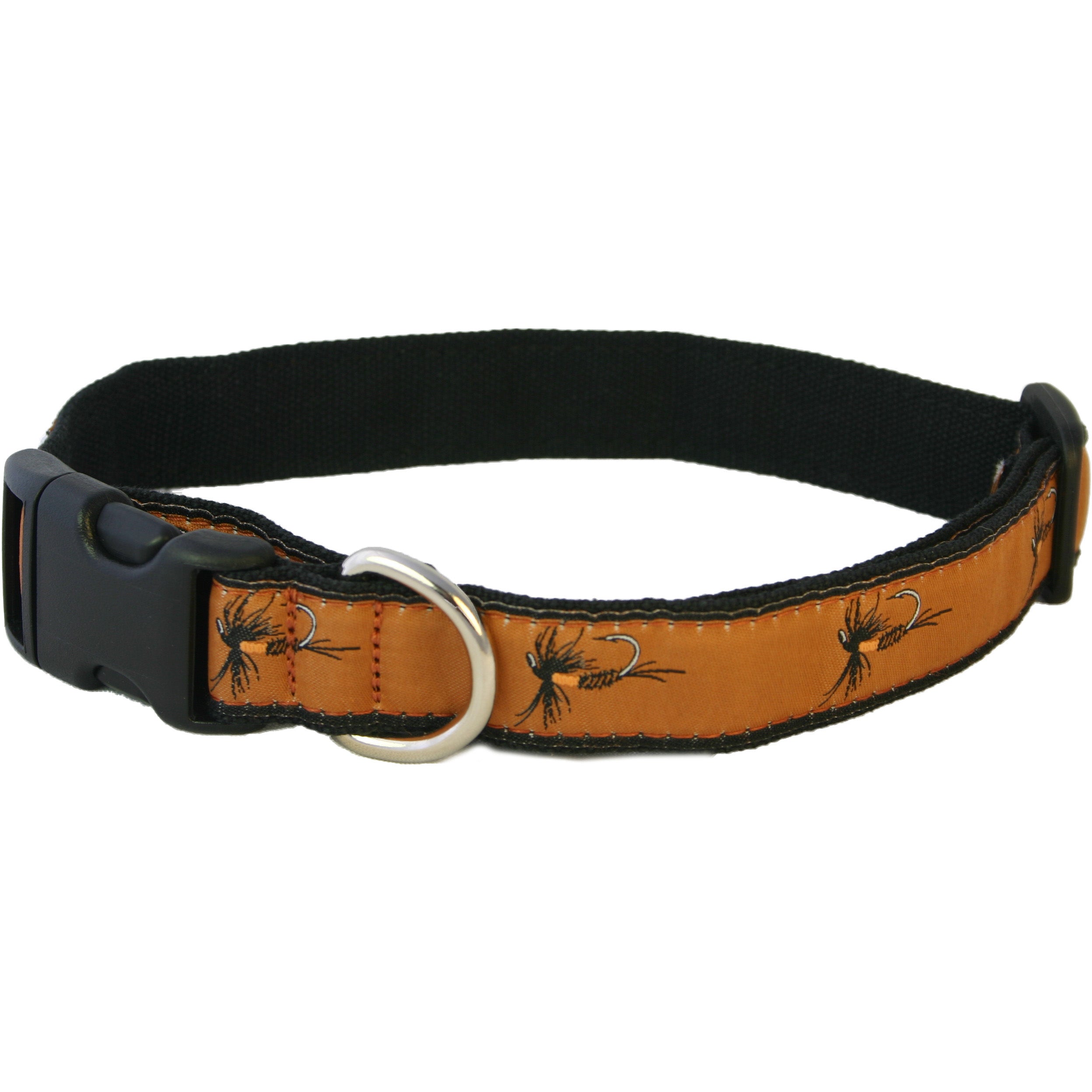 Hemp Dog Collar Fly fishing design (Earth)