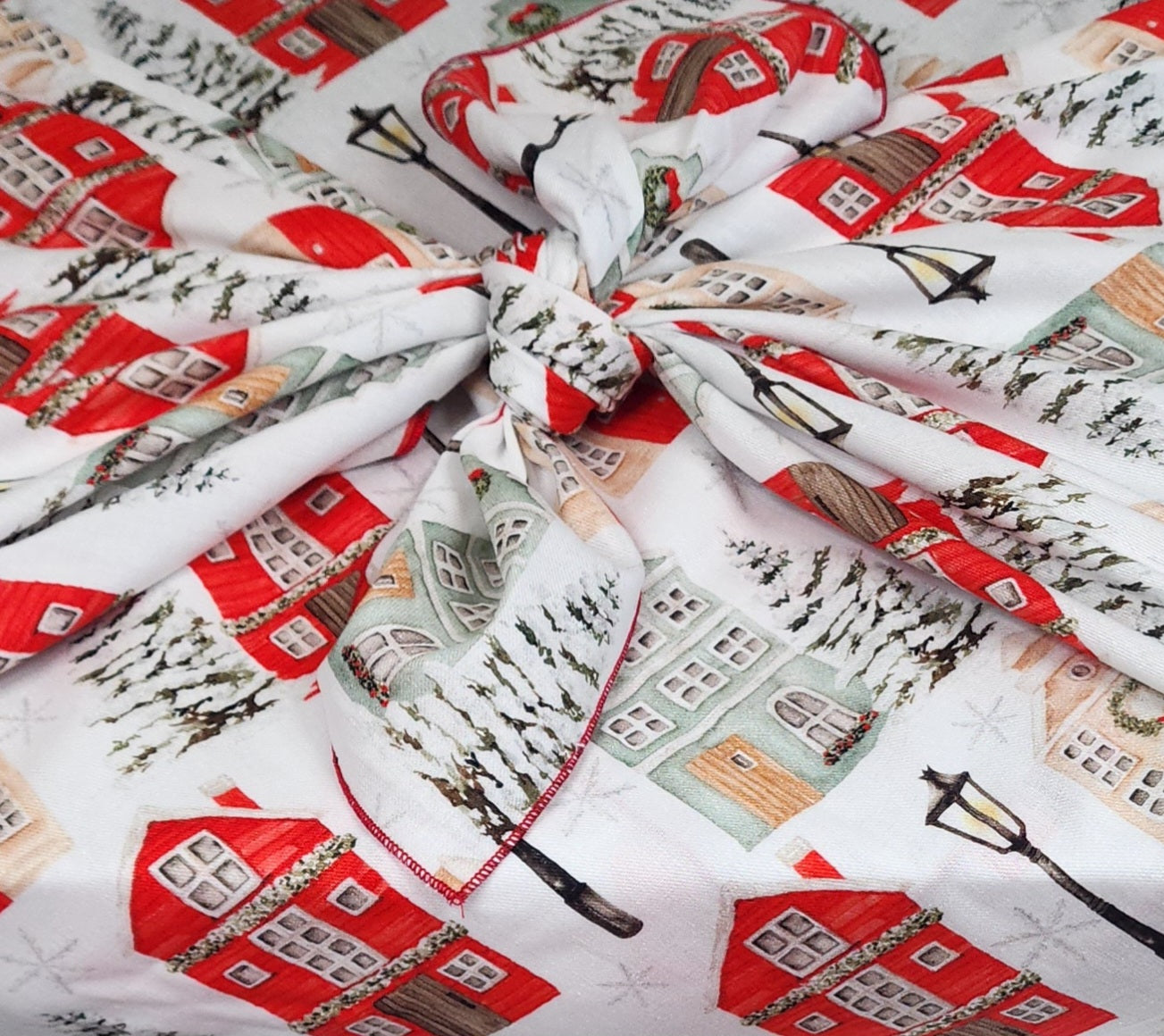 Christmas Cottages (4 Furoshiki Gift Wraps)