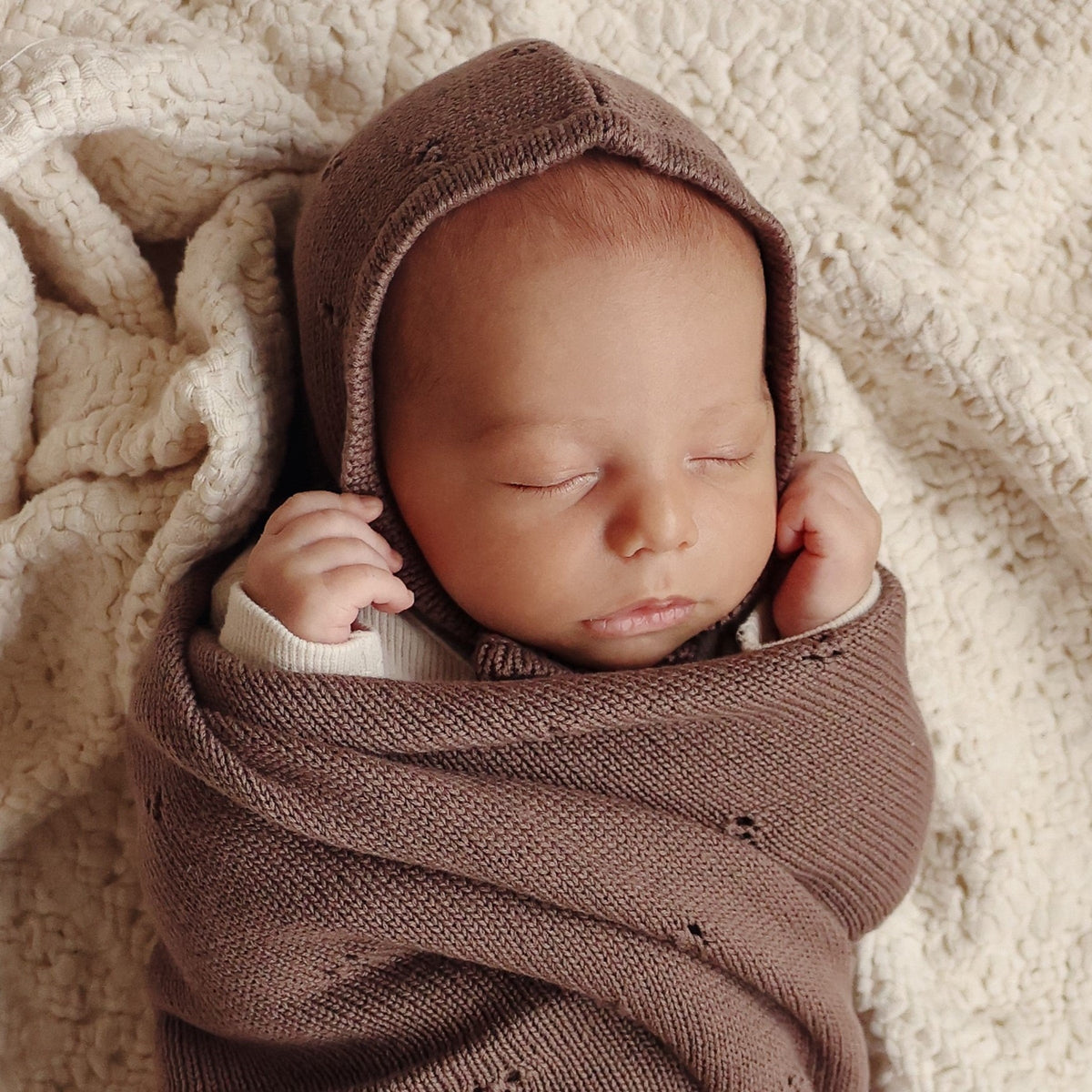 Pointelle Organic Cotton Knit Baby Blanket