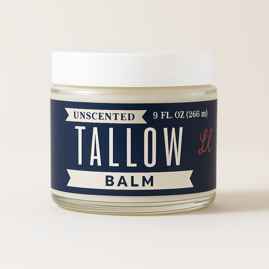 Unscented Tallow Balm - Grass-Fed Beef Tallow Face & Body Moisturizer - 2oz