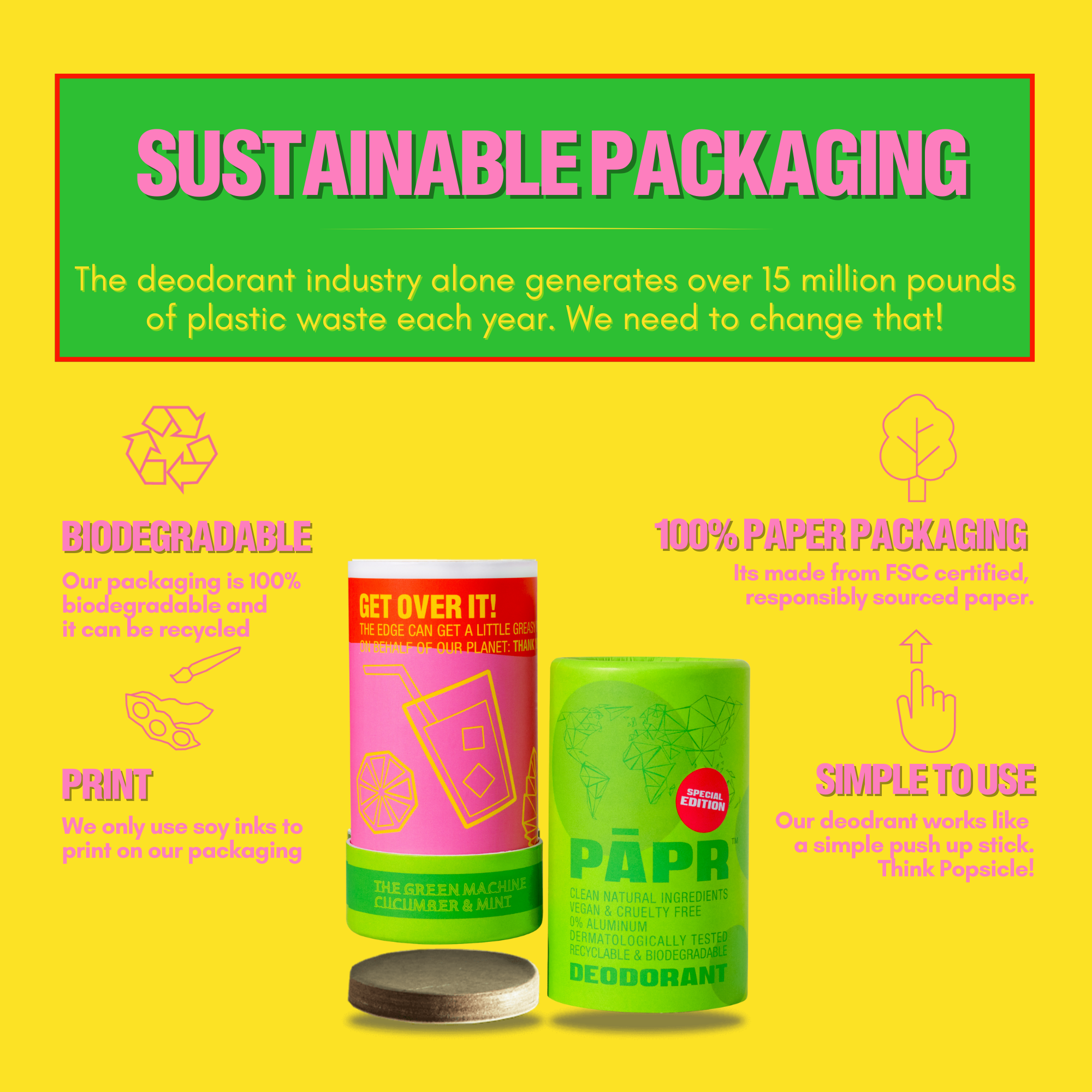 Green Machine Deodorant- Vegan, Aluminum Free