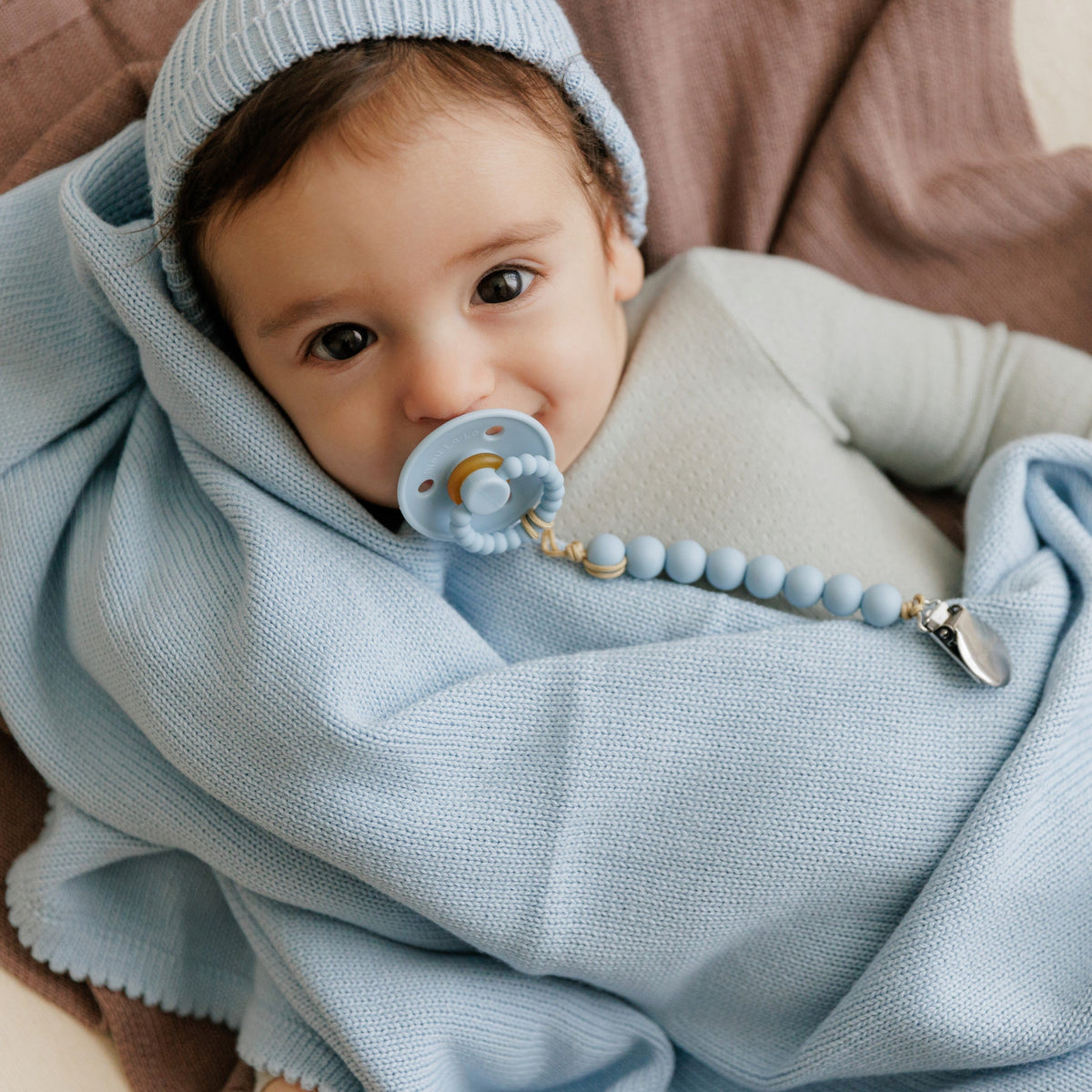 Luxe Organic Cotton Baby Blanket & Hat Gift Set