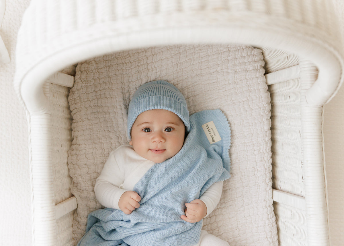 Luxe Organic Cotton Baby Blanket & Hat Gift Set