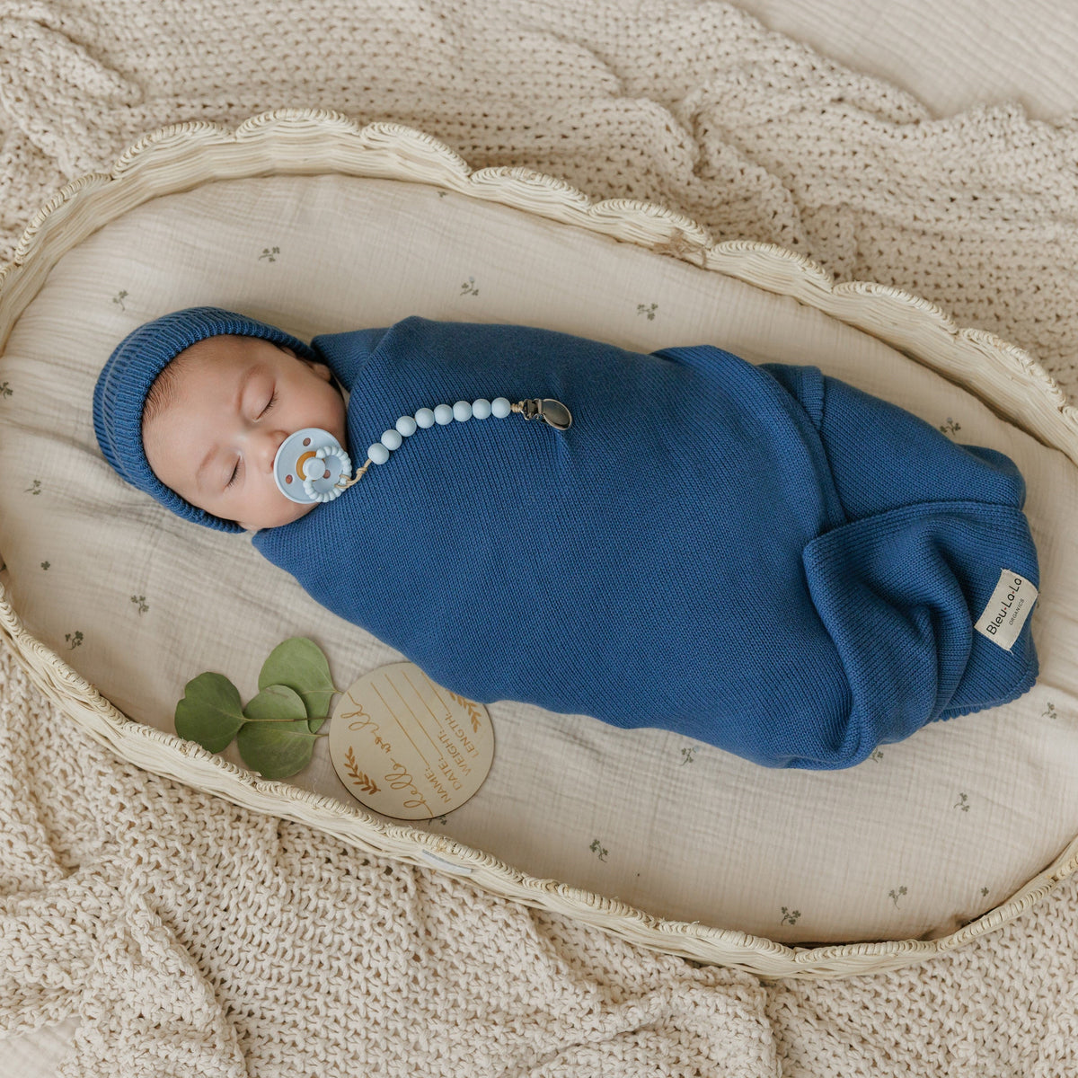 Luxe Organic Cotton Baby Blanket & Hat Gift Set