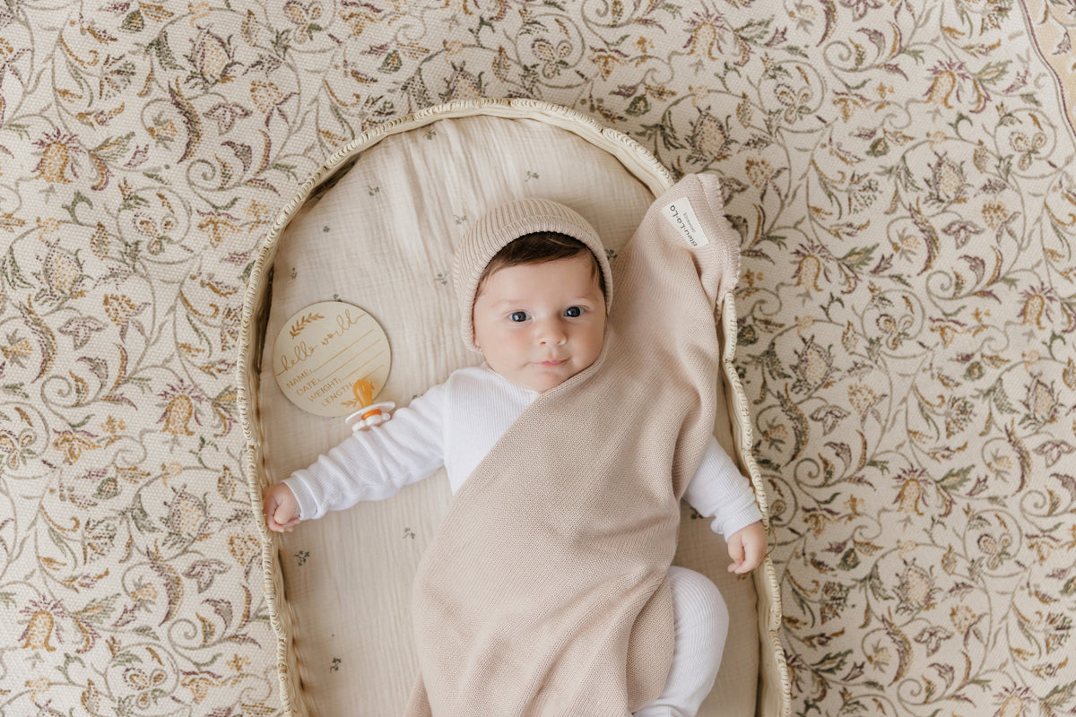 Luxe Organic Cotton Baby Blanket & Hat Gift Set