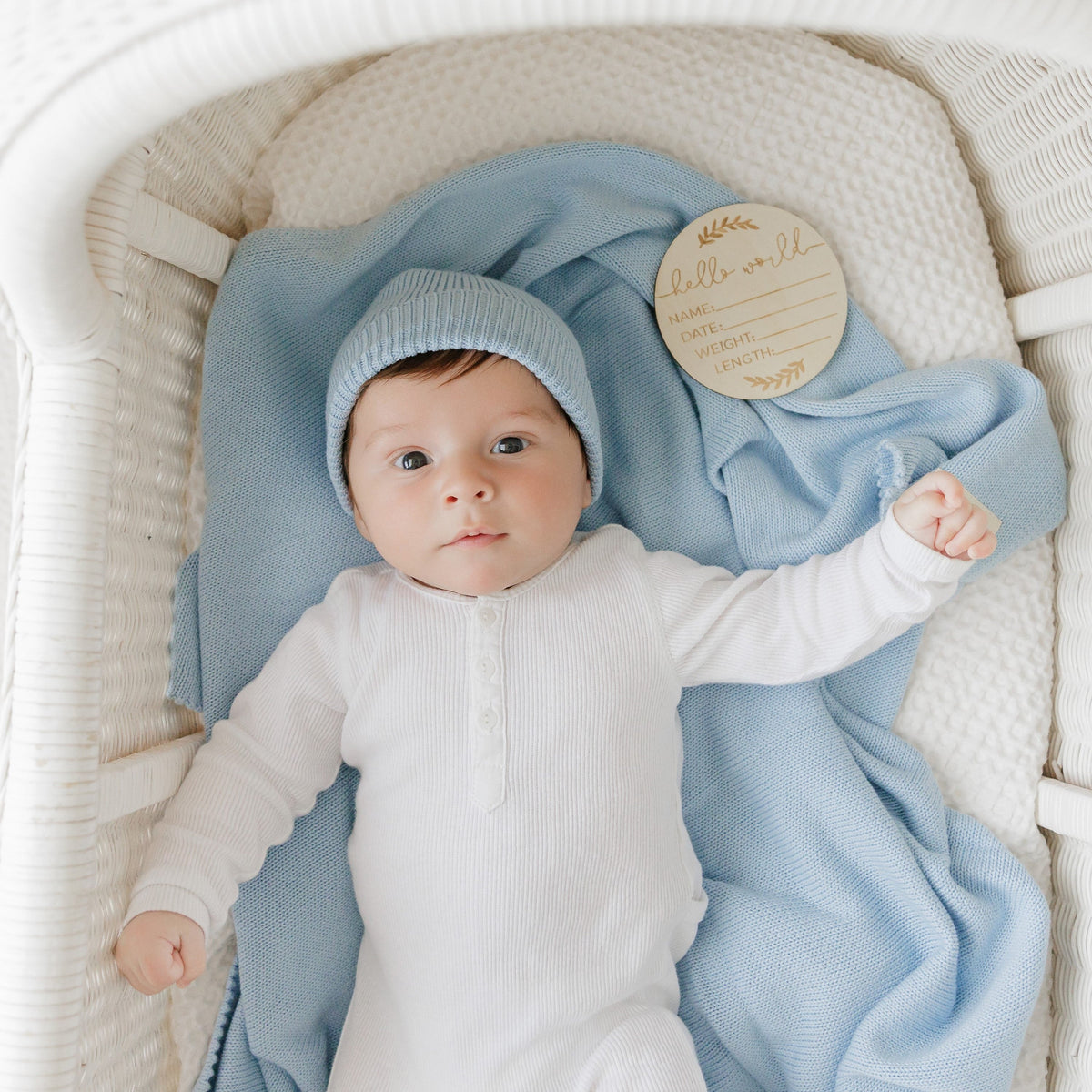 Luxe Organic Cotton Baby Blanket & Hat Gift Set