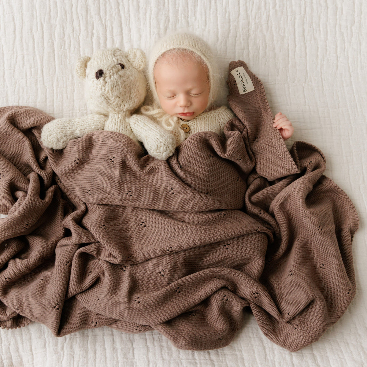 Pointelle Organic Cotton Knit Baby Blanket