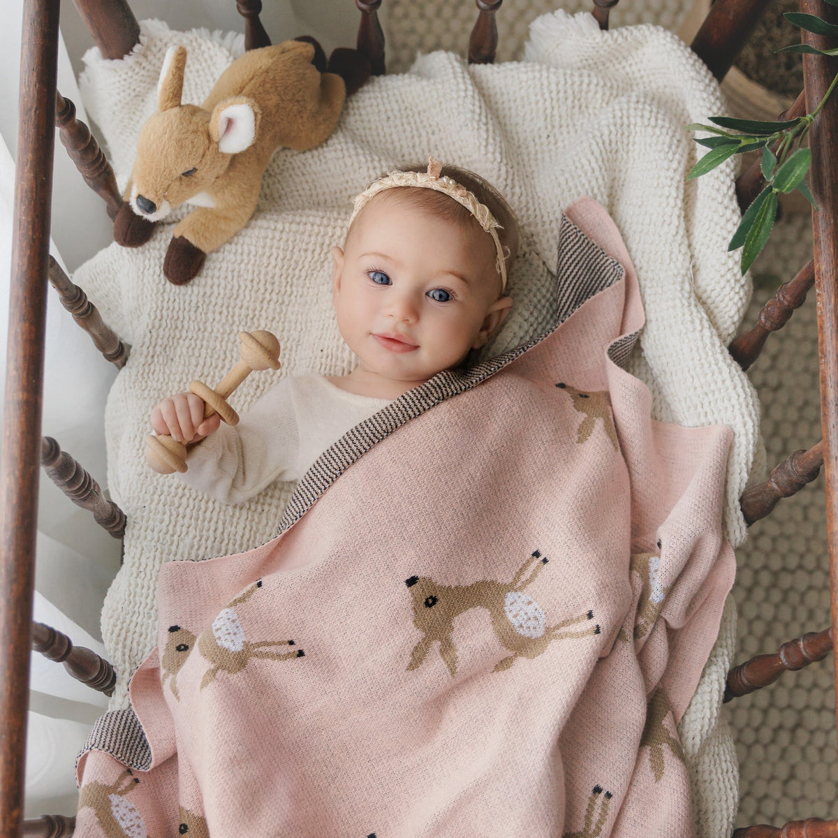 Whimsy Cotton Knit Baby Blanket