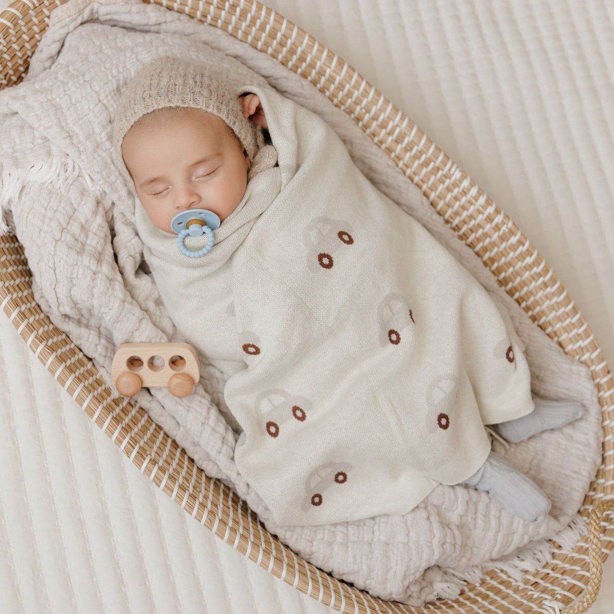 Car Cotton Knit Baby Blanket