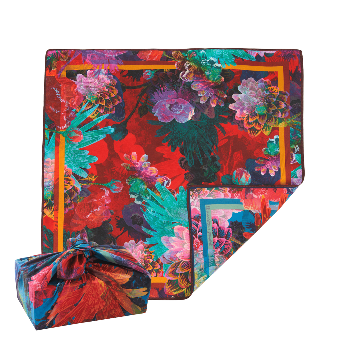 Rosebud – 18" Mulberry Silk Furoshiki Wrap by Adam Klassen